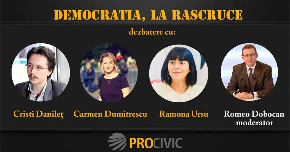 Ramona Ursu, Carmen Dumitrescu şi Cristi Danileţ vin în Baia Mare la „Democraţia, la răscruce”