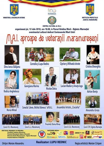 Concerte în Sighet cu artişti consacraţi sub egida Ministerului Administraţiei şi Internelor