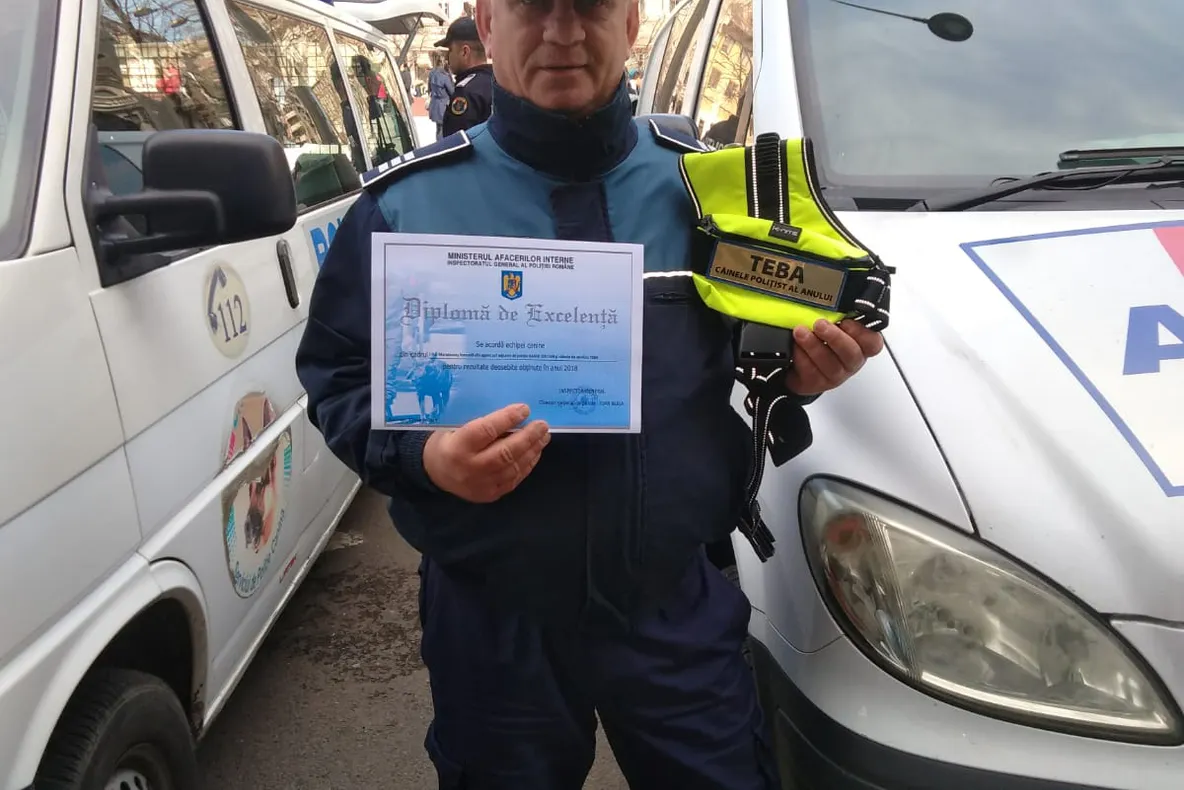 Cel mai bun cuplu canin al Poliţiei Române e din Maramureş