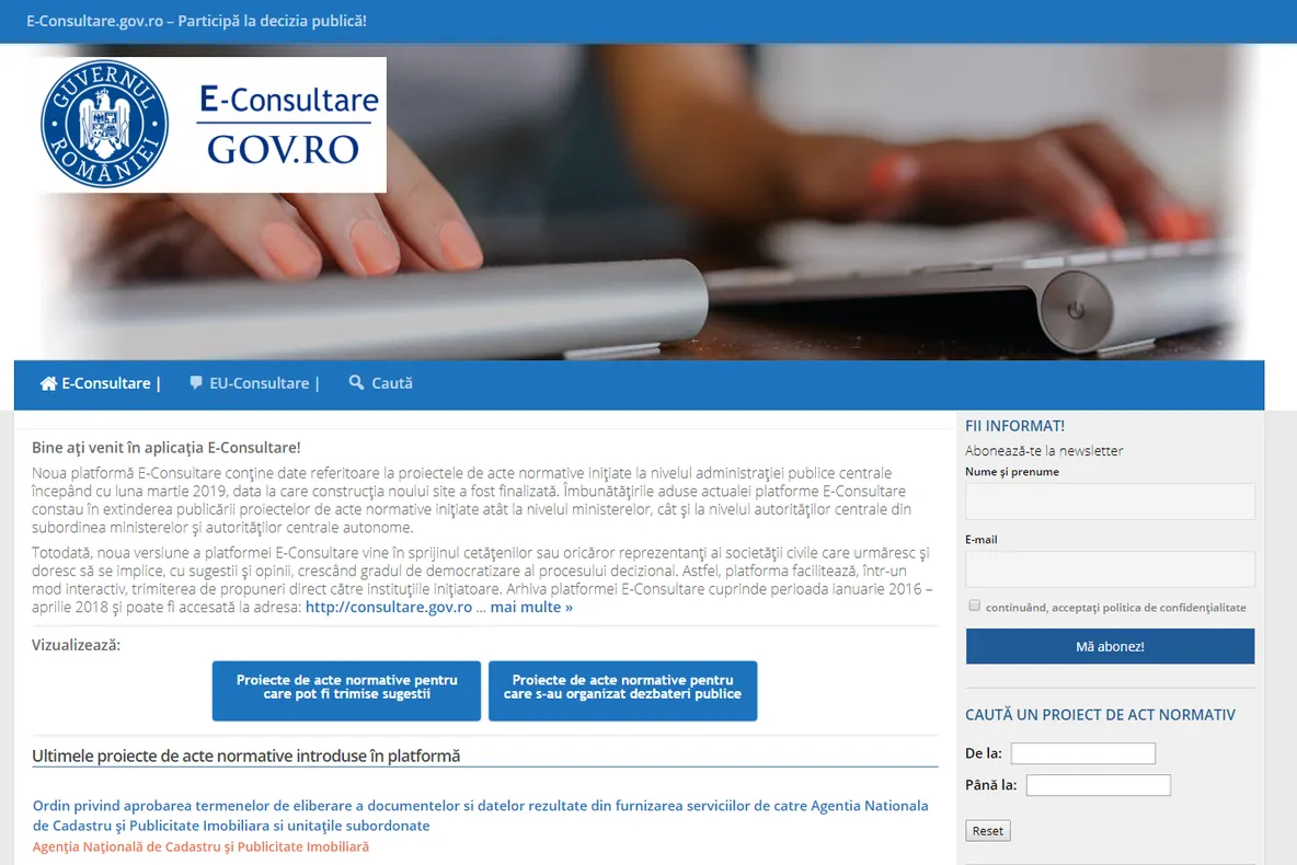 Noua platformă E-Consultare este funcțională