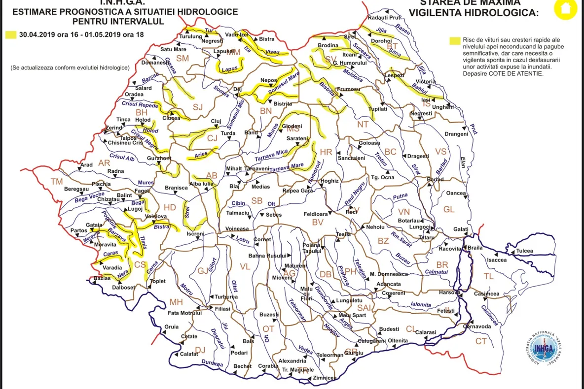 Posibile inundații în Maramureș