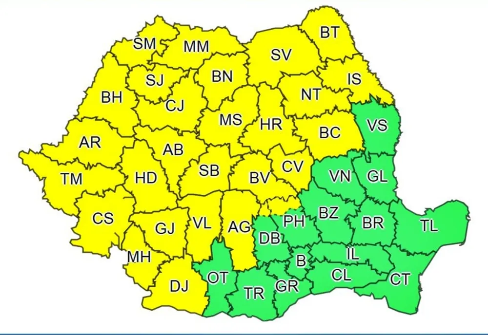 COD GALBEN  de instabilitate atmosferică în Maramureș! Vezi intervalul