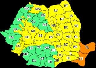 Cod galben de vreme rea în Maramureș