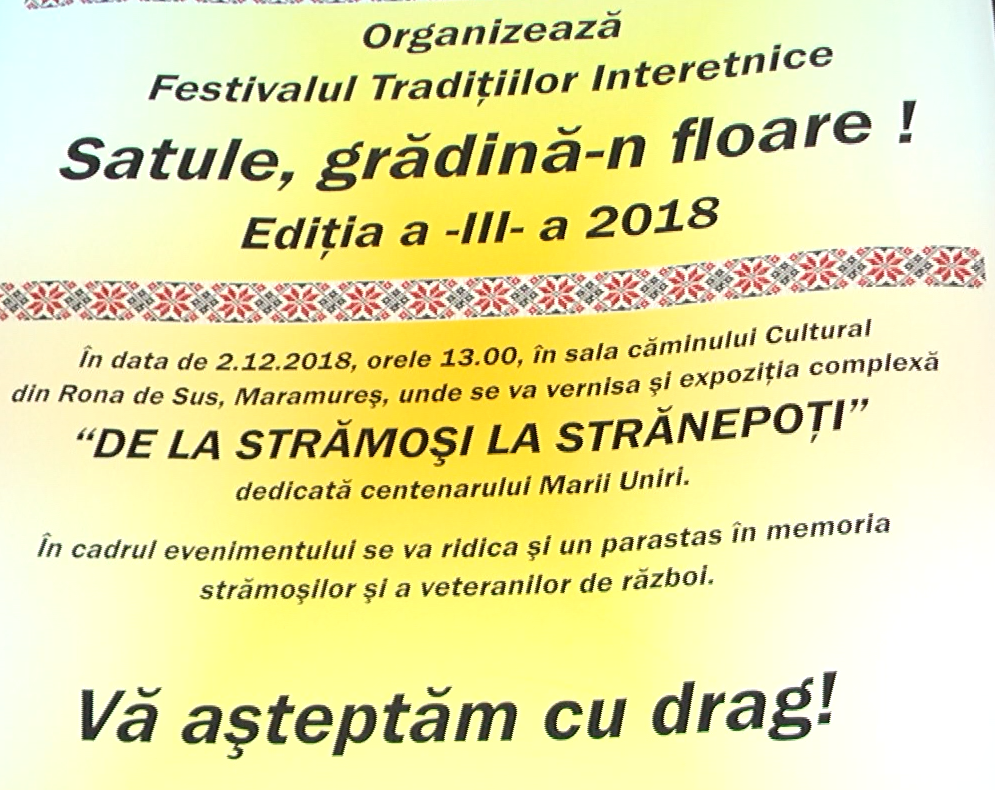 Festival de tradiții strămoșești interetnice la Rona de Sus