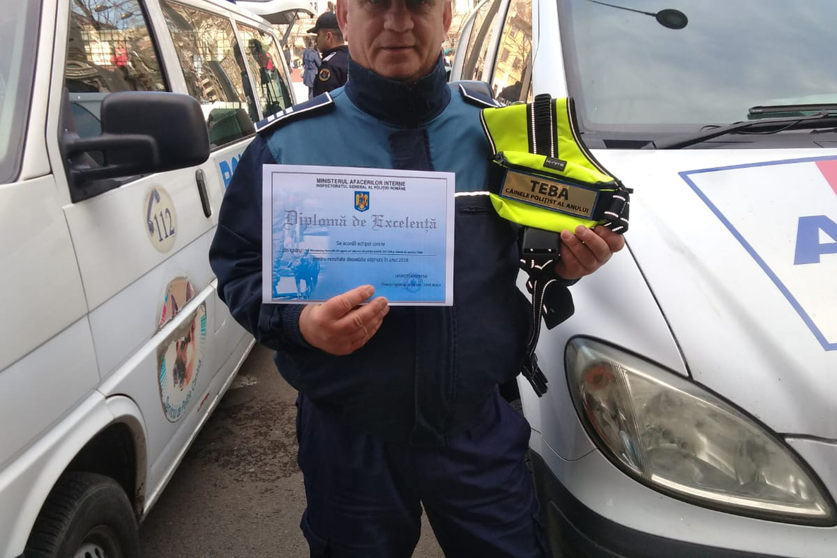 Cel mai bun cuplu canin al Poliţiei Române e din Maramureş