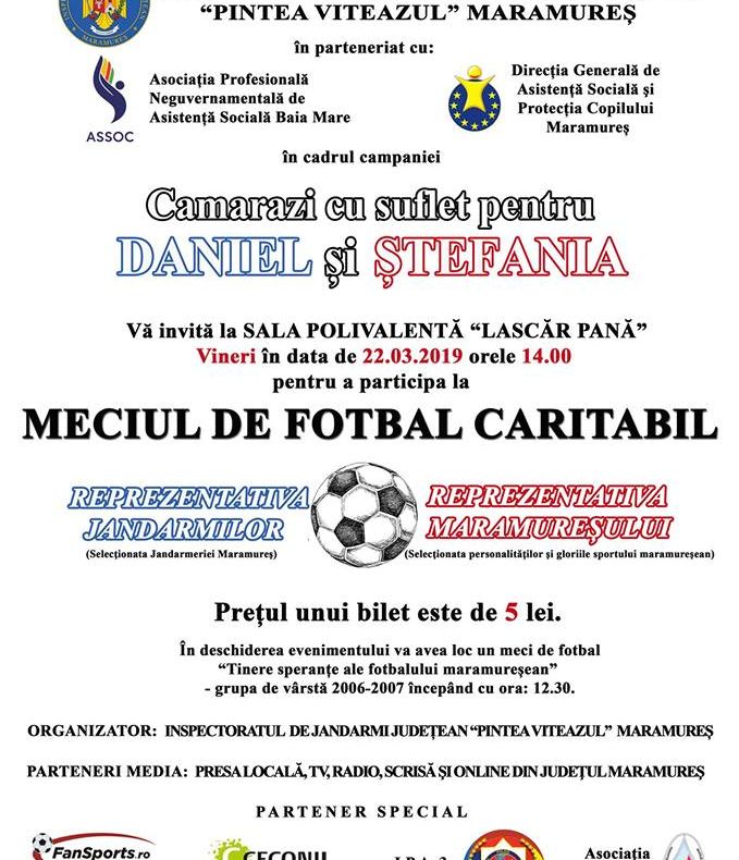 Jandarmeria Maramureș:  Meci de fotbal în scop caritabil