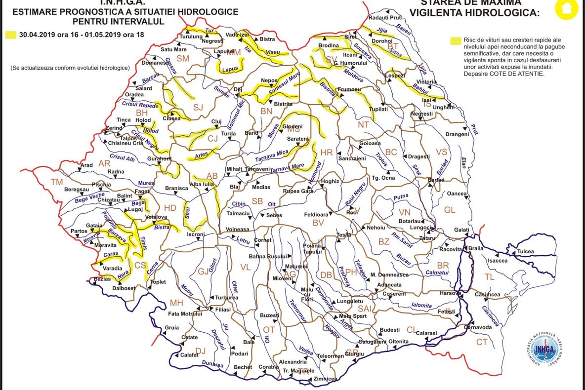 Posibile inundații în Maramureș