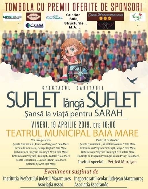 Concert caritabil ”Suflet langa Suflet- Sansa la viata pentru Sarah”
