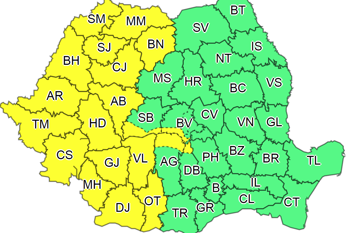 Noi avertizări meteorologice pentru judeţul Maramureş