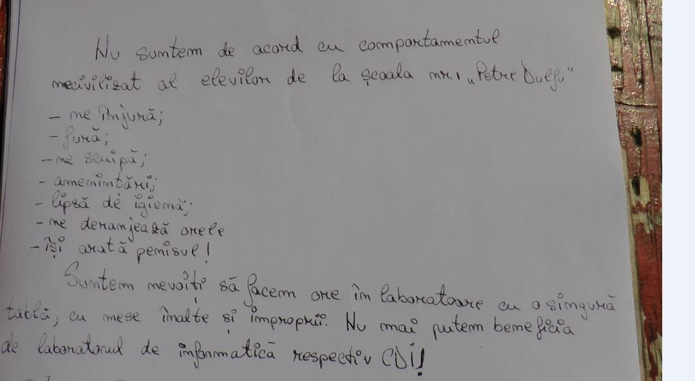 Elevi şi profesori terorizaţi la Colegiul Tehnic C.D. Neniţescu din Baia Mare