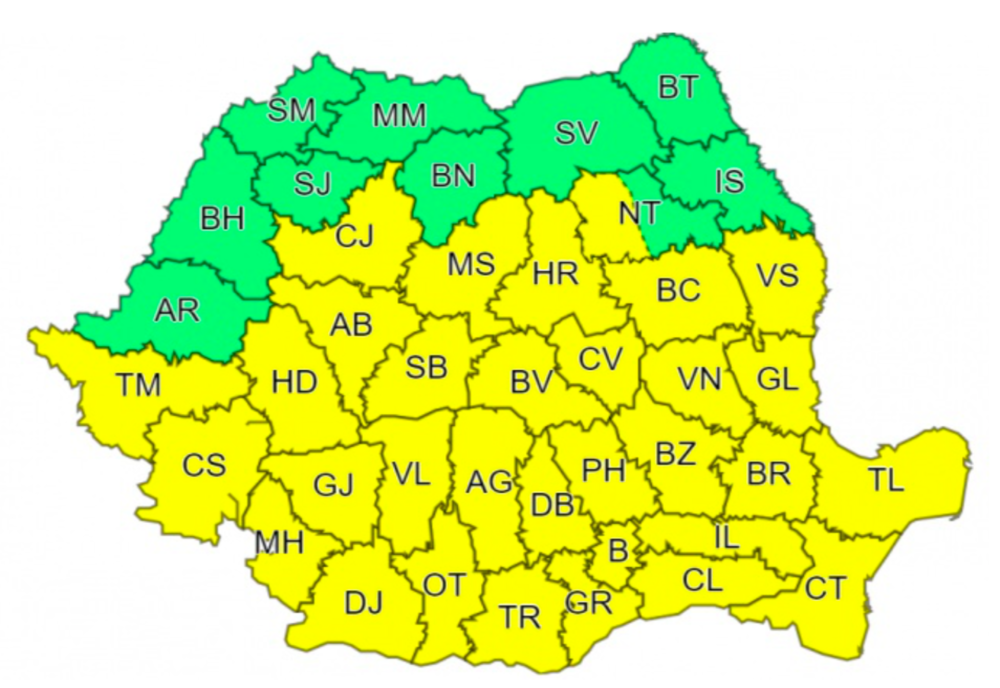 Alertă meteo. România, lovită de fenomene meteo EXTREME: vijelii și grindină