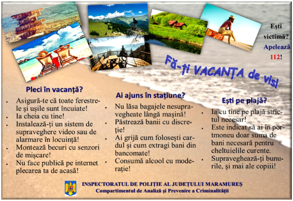 IPJ Maramureș: Recomandări pentru o vacanță fără incidente