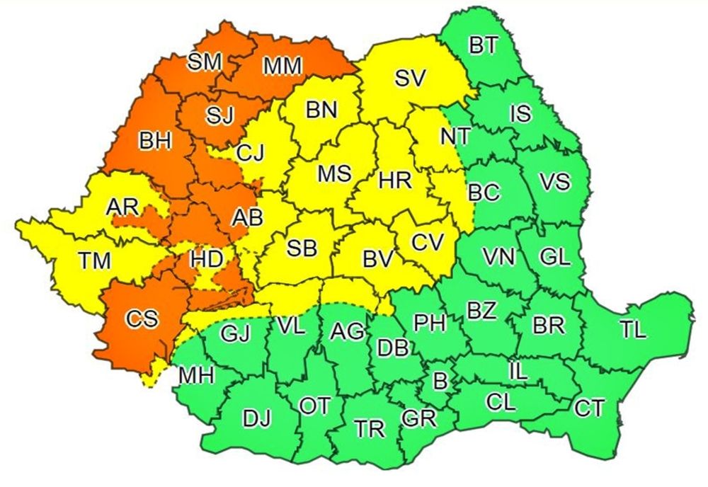 COD PORTOCALIU de ploi în Maramureș! Cât durează