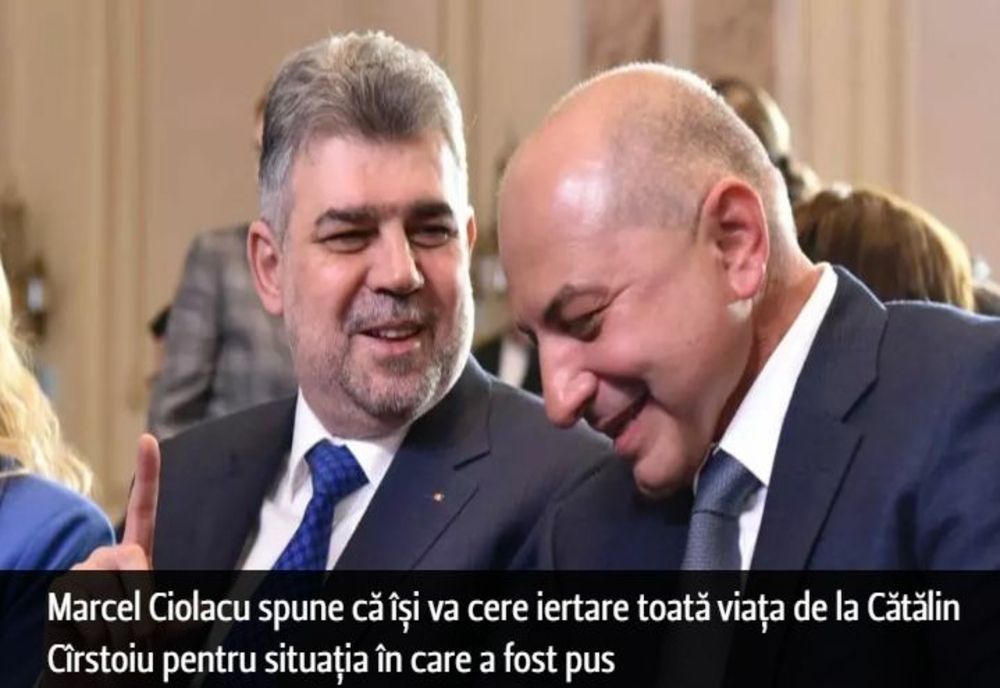 Marcel Ciolacu spune că își va cere iertare toată viața de la Cătălin Cîrstoiu pentru situația în care a fost pus