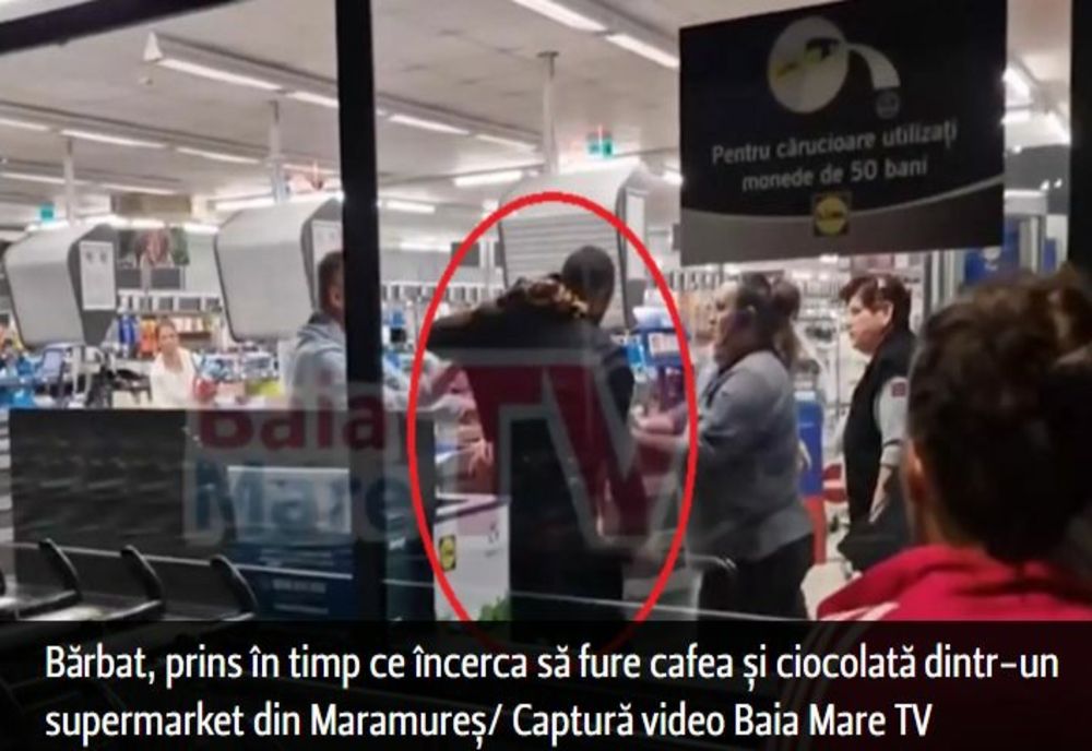 Bărbat, prins în timp ce încerca să fure cafea și ciocolată dintr-un supermarket din Maramureș