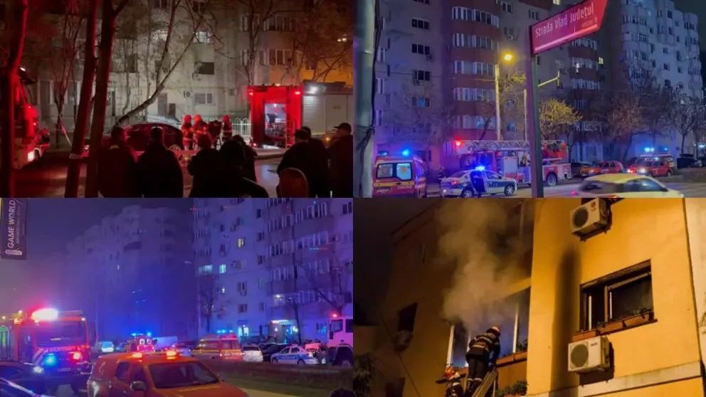 Suspiciuni de crimă după un incendiu în sectorul 3 al Capitalei. Medicul găsit mort ar fi fost înjunghiat - VIDEO