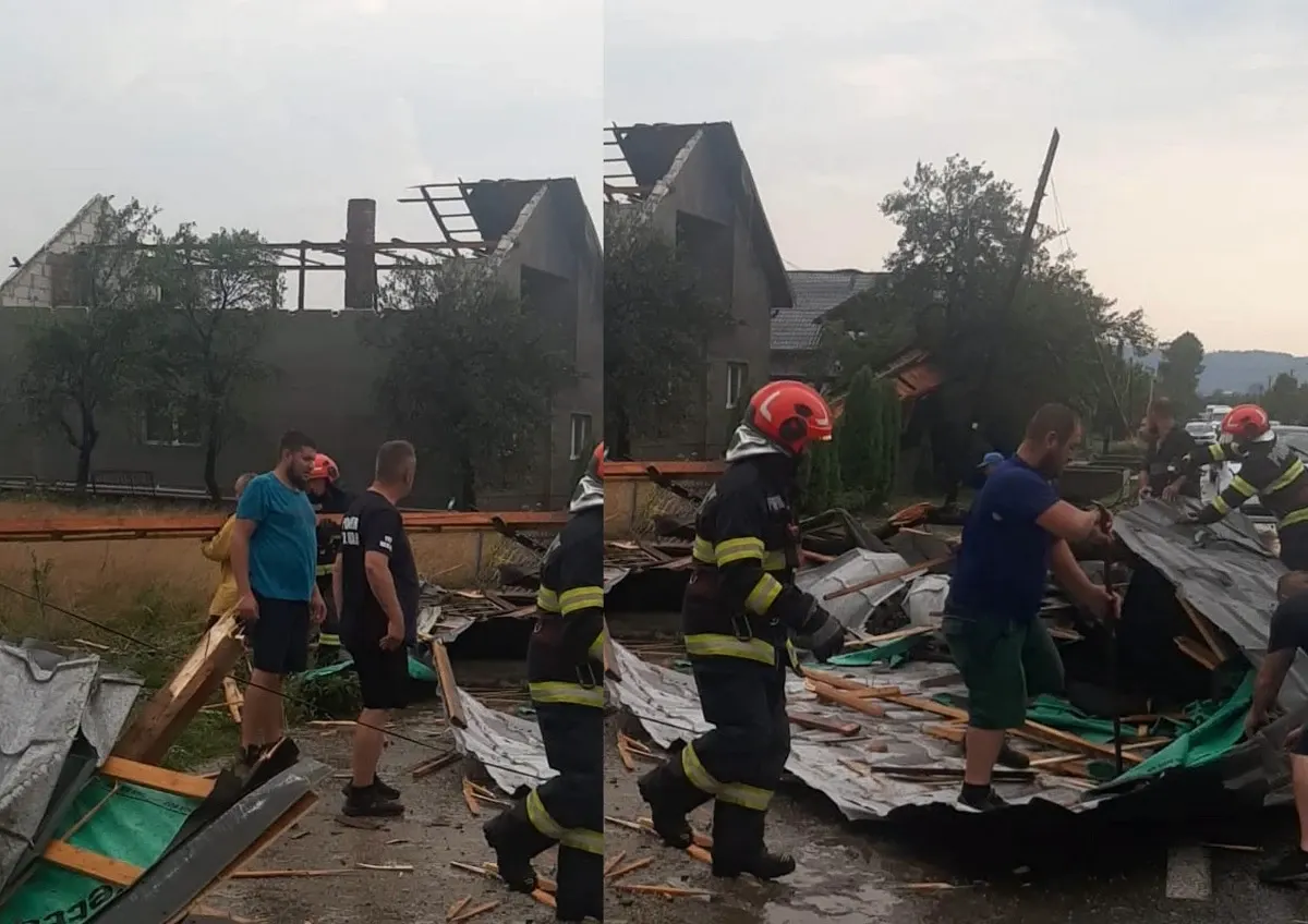 Furtunile puternice de sâmbătă seara au făcut prăpăd în Maramureș