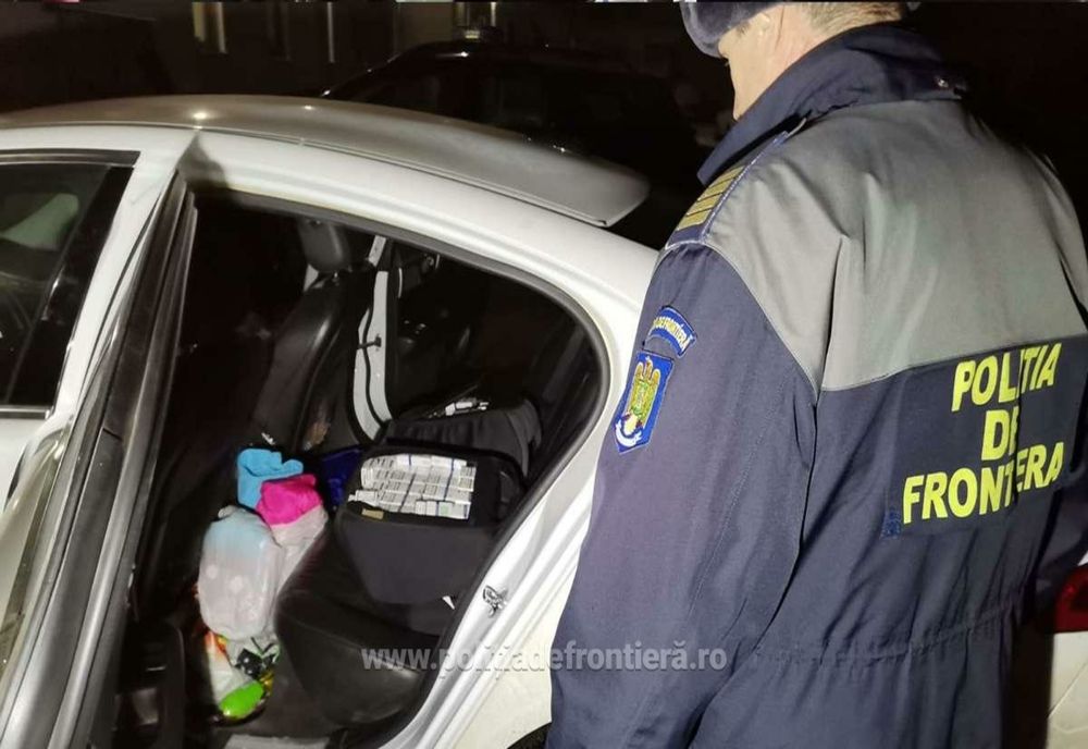 FOTO: Țigări de contrabandă în valoare de circa 46.000 lei, confiscate de polițiștii de frontieră maramureșeni