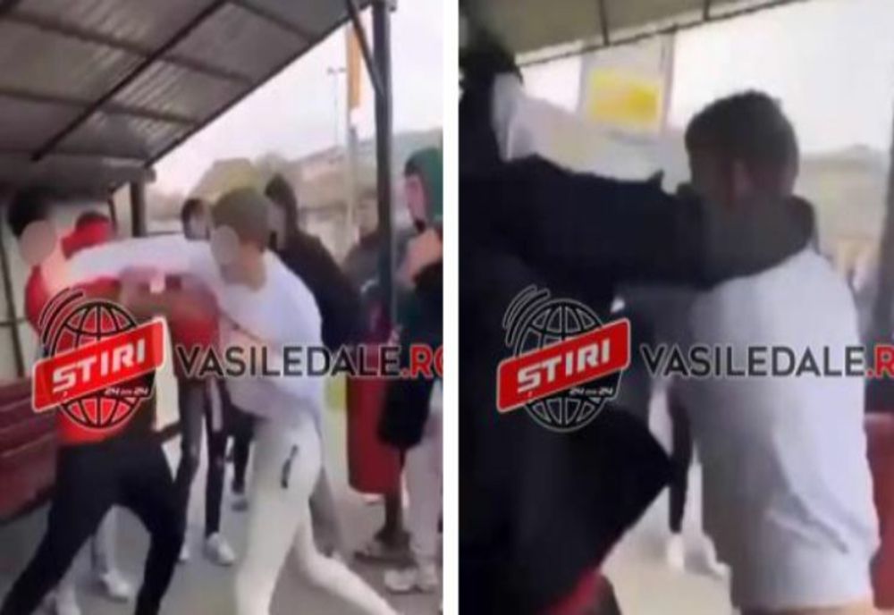 Bătaie ca în ringul de box într-o stație de autobuz din Sighet! Doi tineri și-au împărțit pumni și picioare după ce au ieșit de la școală