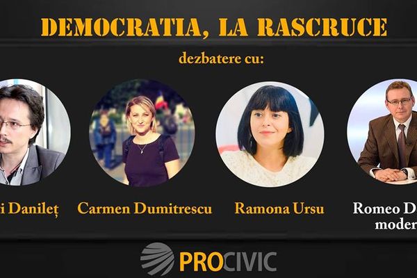 Ramona Ursu, Carmen Dumitrescu şi Cristi Danileţ vin în Baia Mare la „Democraţia, la răscruce”