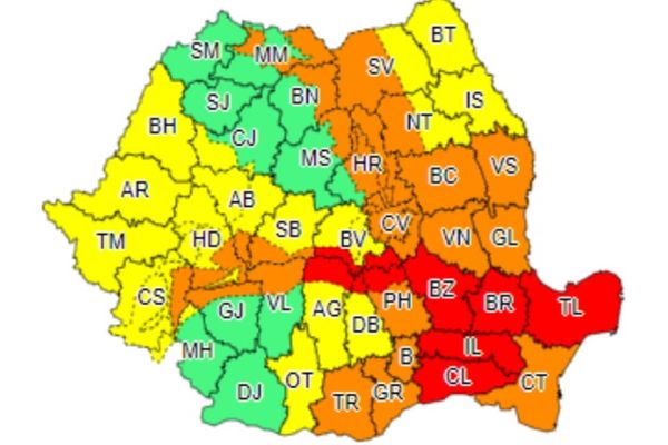 COD ROȘU de vreme rea în această noapte