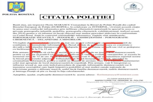 Poliția Română atrage atenția asupra unei noi metode de fraudă prin e-mail