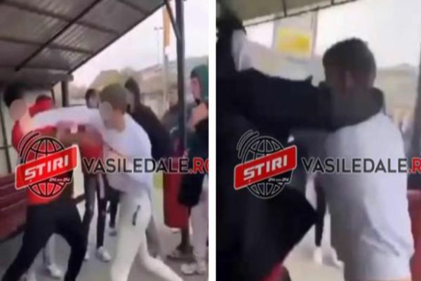Bătaie ca în ringul de box într-o stație de autobuz din Sighet! Doi tineri și-au împărțit pumni și picioare după ce au ieșit de la școală
